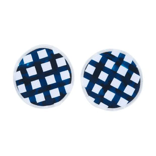 Navy Gingham Reusable Bamboo Breast Pads